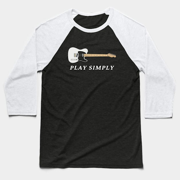 Play Simply T-Style Electric Guitar Baseball T-Shirt by nightsworthy